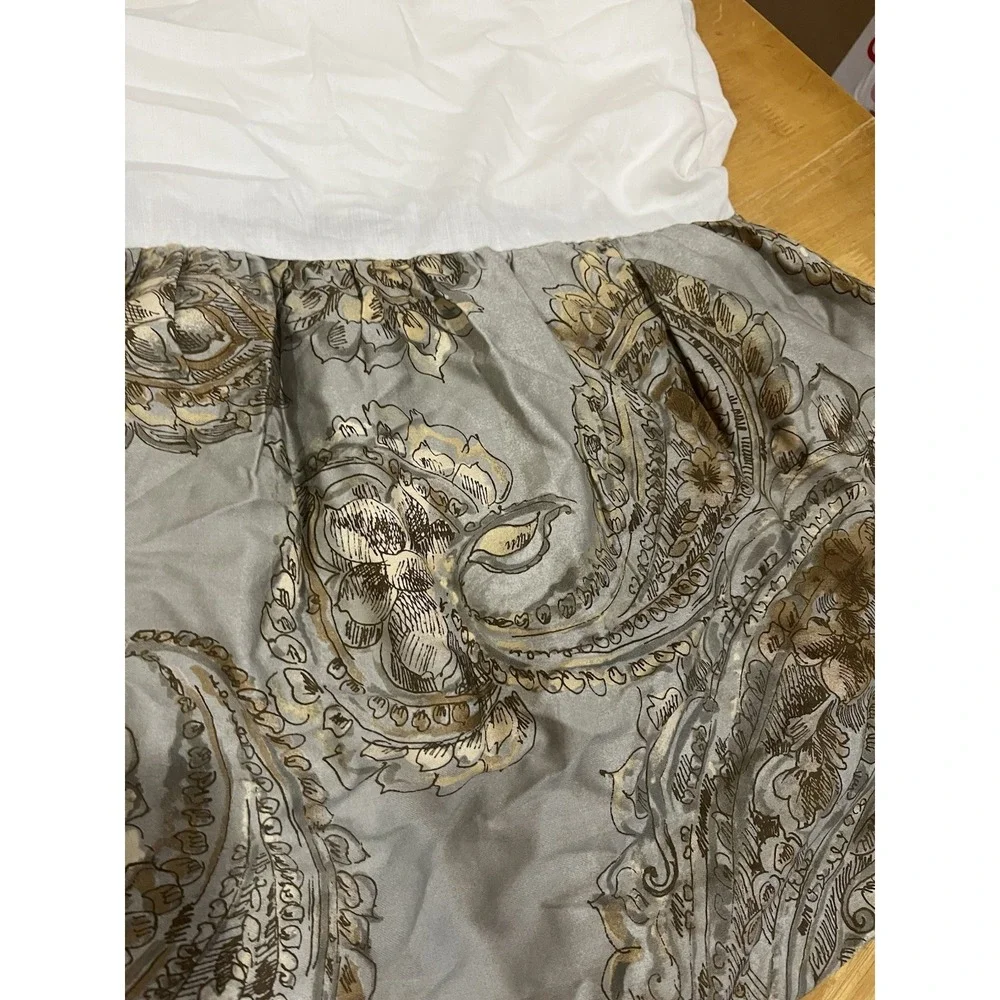 Chaps Ralph Lauren Cold Spring Paisley Gray Gold‎ King Bed Skirt